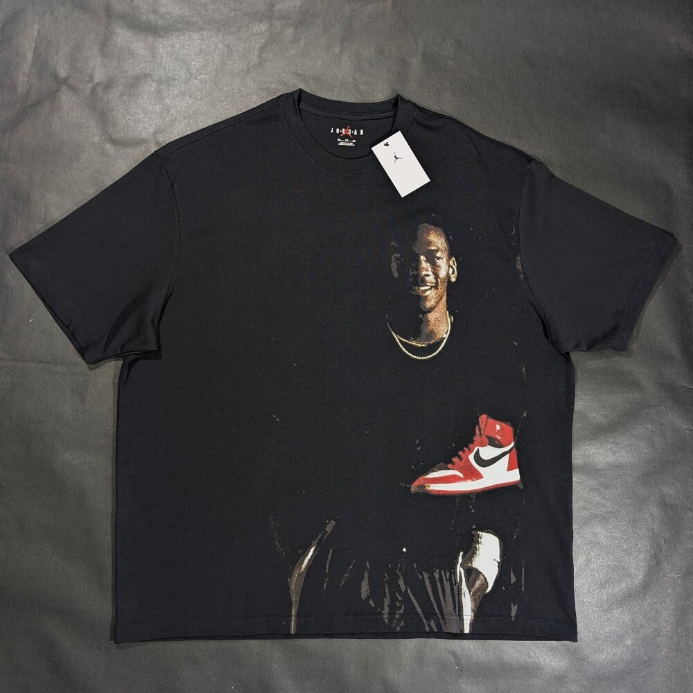 Nike Air Jordan Flight MVP Chicago T-Shirt Black Men's Size 2XL Loose Fit